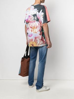 T-krekls ar ziediem ar apdruku Golden Goose