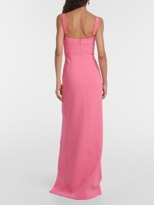 Dolga obleka iz krep tkanine Rebecca Vallance roza