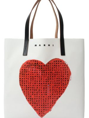 Белая сумка шоппер Marni