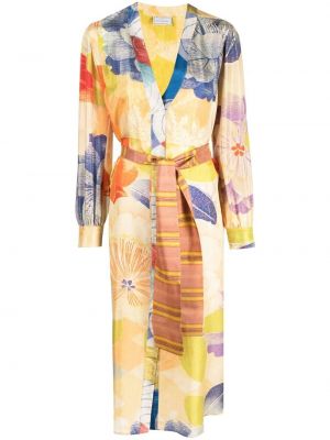 Obleka s potiskom z abstraktnimi vzorci Pierre-louis Mascia rumena