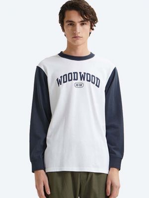 Μακρυμάνικη μακρυμάνικη μπλούζα Wood Wood λευκό