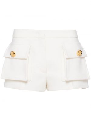 Shorts ajustées en laine Prada blanc