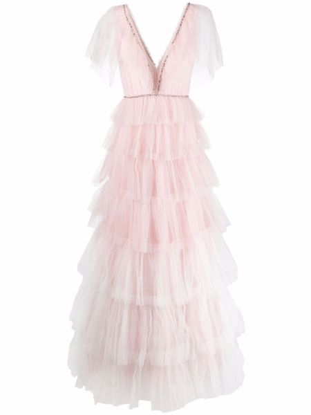 V-hals aftenkjole Jenny Packham rosa