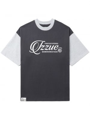 T-shirt en coton à imprimé Izzue gris