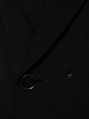 Kurtka na guziki z krepy Yohji Yamamoto czarna