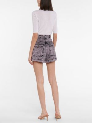 Shorts en jean taille haute Ulla Johnson violet