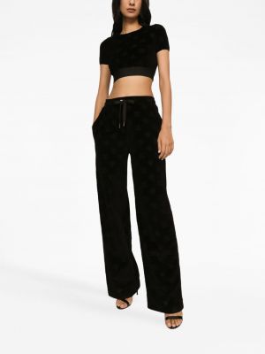 Žakárové sportovní kalhoty s potiskem Dolce & Gabbana černé