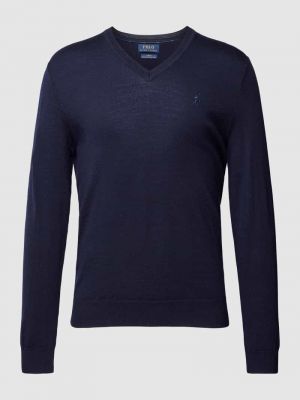 Sweter slim fit Ralph Lauren niebieski
