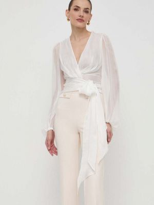 Svilena srajca Elisabetta Franchi bela