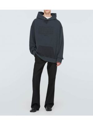 Džersis medvilninis džemperis su gobtuvu Maison Margiela juoda