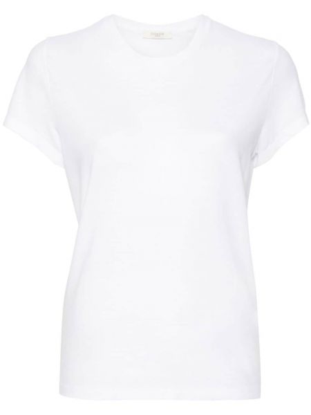 Памучна тениска с кръгло деколте Zanone бяло