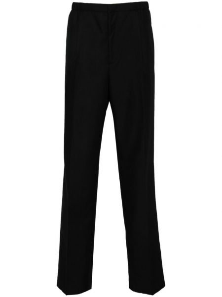 Vlněné kalhoty Fendi černé
