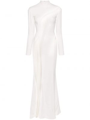 Βραδινό φόρεμα από διχτυωτό Mugler λευκό
