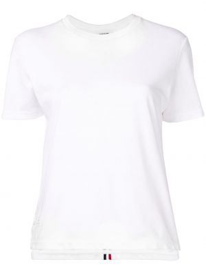 Voľné pruhované tričko Thom Browne biela