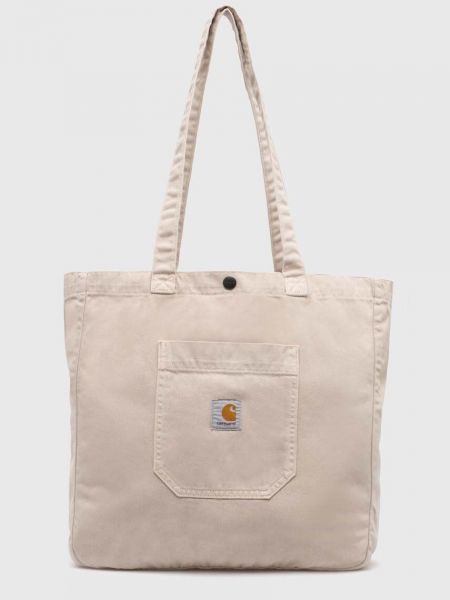 Βαμβακερή τσάντα shopper Carhartt Wip μπεζ