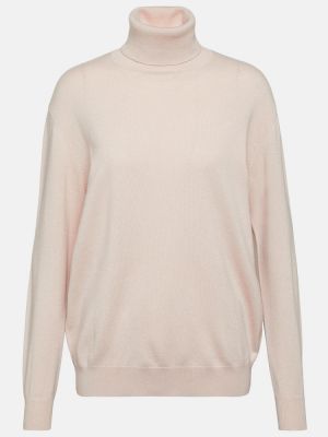 Kašmira džemperis ar augstu apkakli Brunello Cucinelli rozā
