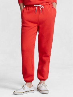 Priliehavé teplákové nohavice Polo Ralph Lauren červená