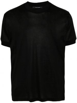 Kokvilnas t-krekls Tagliatore melns