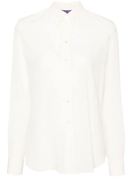 Chemise longue en soie Ralph Lauren Collection blanc