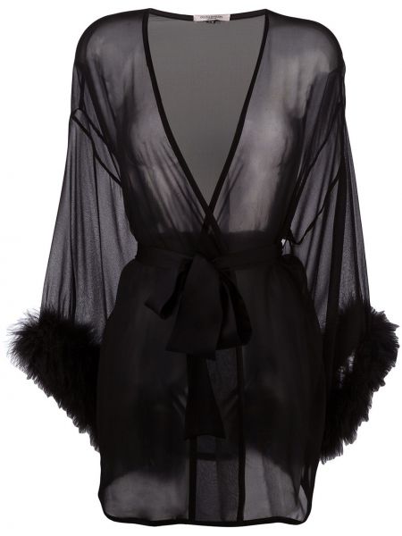 Прозрачен халат с перли Gilda & Pearl черно