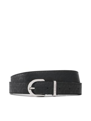 Cintura con fiocco di pelle con fibbia Calvin Klein nero