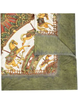 Кашмирен шал с принт Avant Toi зелено