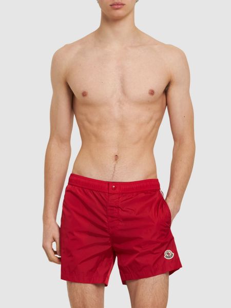 Pantaloncini di nylon Moncler rosso