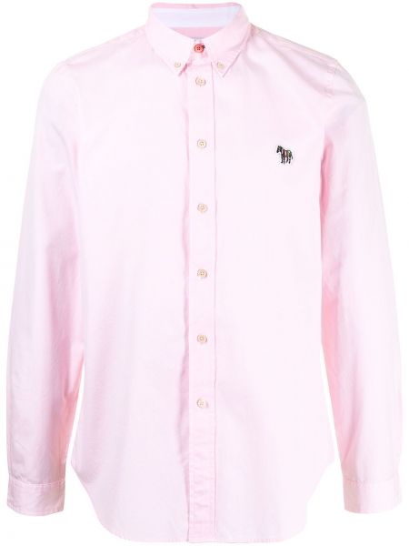 Памучна риза с принт зебра Ps Paul Smith розово