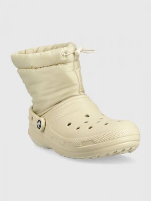 Зимние ботинки Crocs бежевые