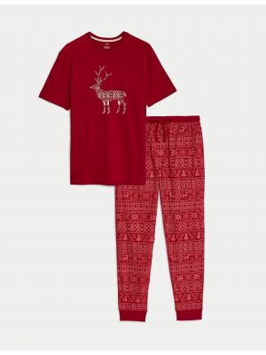 Pyžamo Marks & Spencer červená