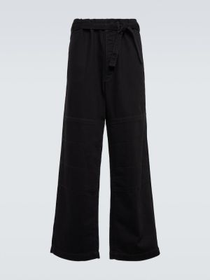 Voľné bavlnené džínsy Lemaire čierna