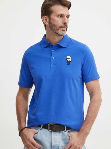 Polo majica Karl Lagerfeld modra