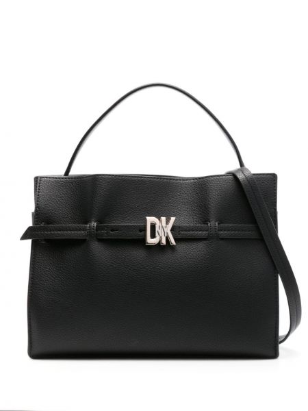 Δερμάτινη τσάντα shopper Dkny μαύρο