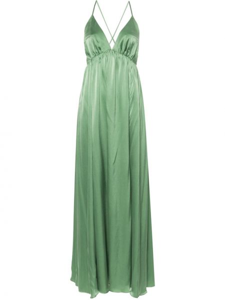 Копринена сатенена макси рокля Zimmermann Зелено