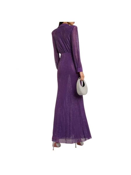 Vestido largo de malla Self-portrait violeta
