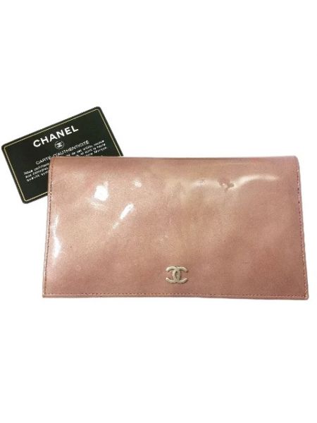 Portefeuille en cuir Chanel Vintage rose