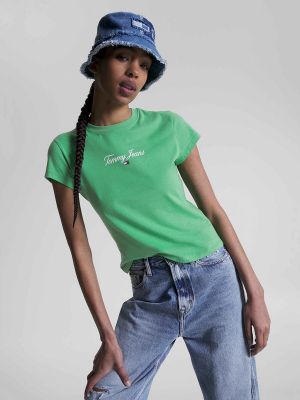 Camiseta manga corta de cuello redondo Tommy Jeans verde