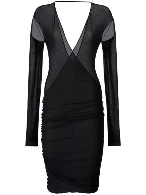 Midi suknele iš viskozės Saint Laurent juoda