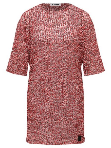 Красное хлопковое платье Jil Sander