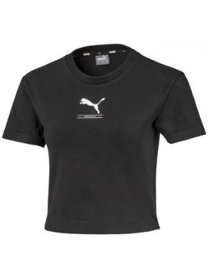 Přiléhavé tričko s krátkými rukávy Puma černé