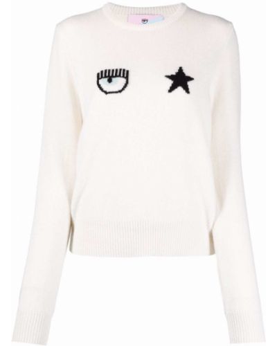 Jersey con estampado de tela jersey Chiara Ferragni blanco