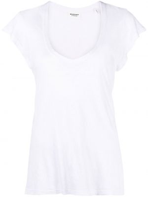 Lněné tričko Isabel Marant Etoile bílé