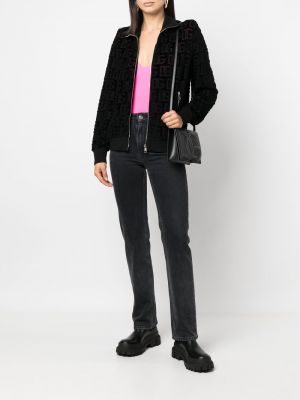 Žakarda džemperis ar rāvējslēdzēju Dolce & Gabbana melns