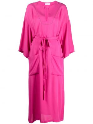 Sukienka midi z długim rękawem Fabiana Filippi różowa