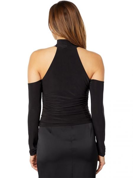 Платье с открытыми плечами из джерси Wayf черное