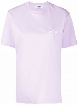 Brodert t-skjorte Msgm lilla