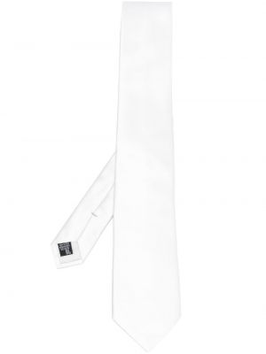 Jedwabny krawat Giorgio Armani biały