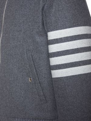 Giacca di lana in maglia Thom Browne grigio