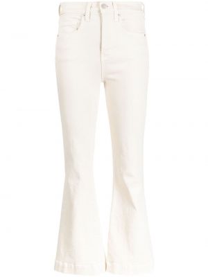 Zvonové džíny s vysokým pasem Veronica Beard bílé