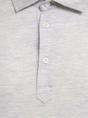 Pamučna svilena polo majica od jersey Brunello Cucinelli siva
